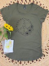 Load image into Gallery viewer, PEACEFUL GARDEN LADIES TEE - Army
