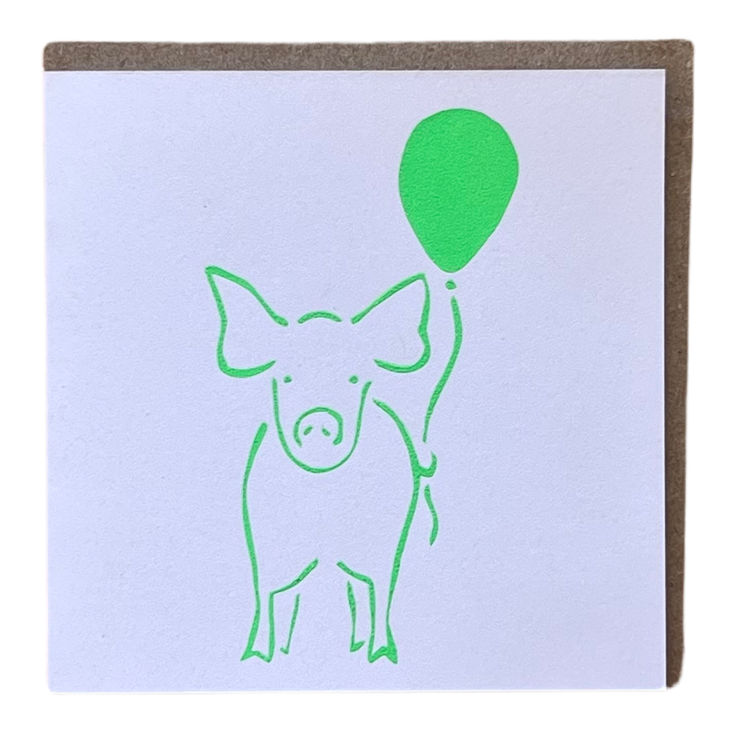 PIG + BALLOON - Bright Green